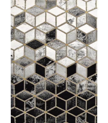 Dywan Infinity Cube Czarny-Złoty-Szary 120x170